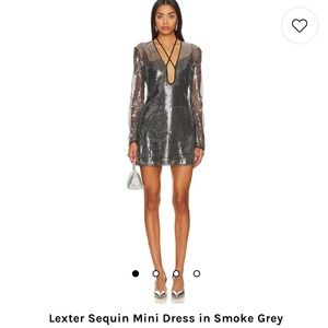 Misha Sequin mini dress in smoke- worn once